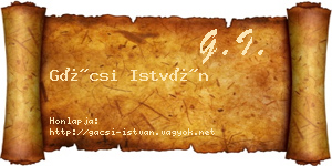 Gácsi István névjegykártya